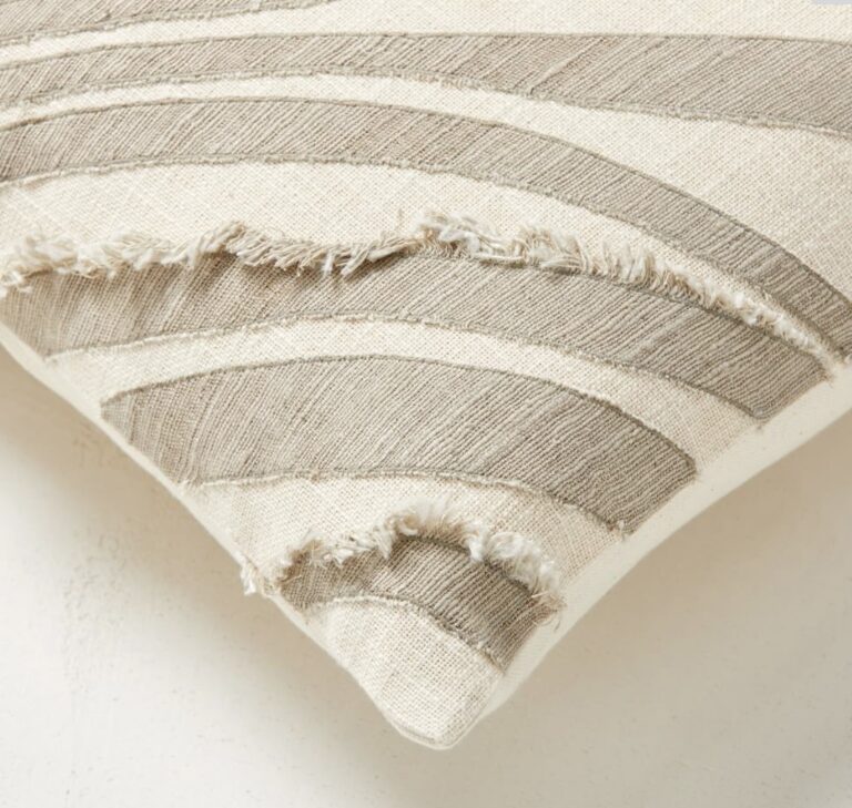 Beige stripped Pillow cover - Image 2