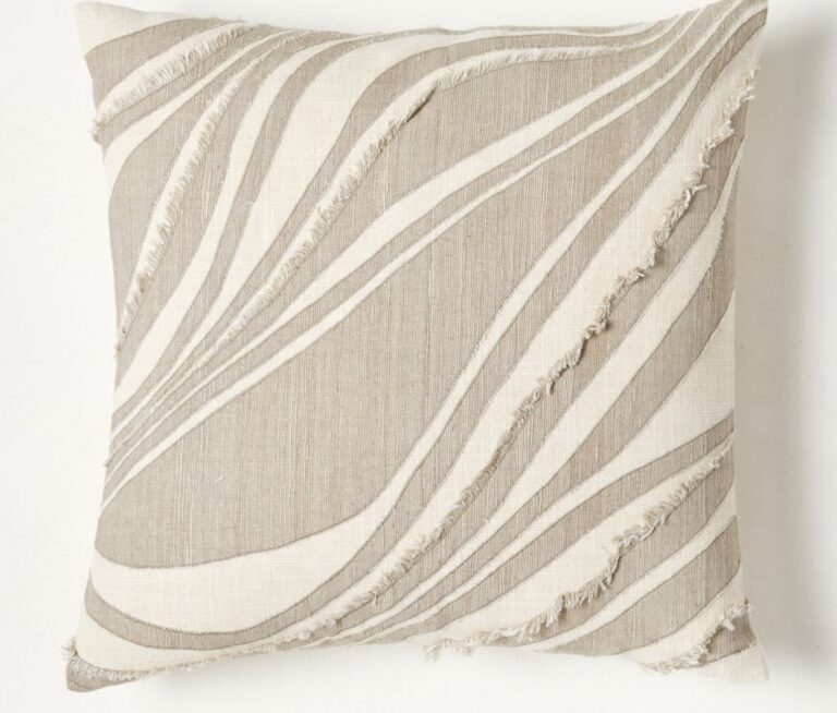 Beige stripped Pillow cover