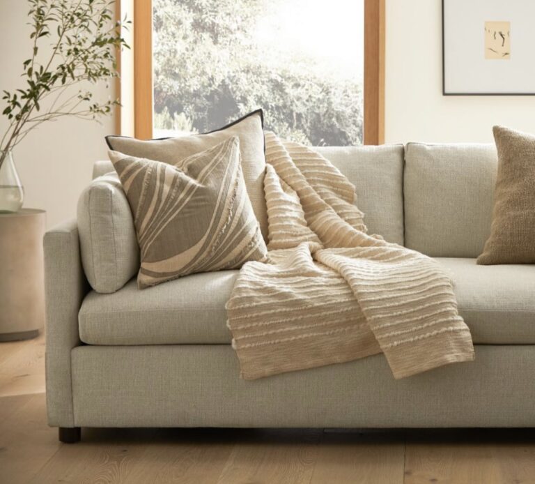 Beige stripped Pillow cover - Image 4