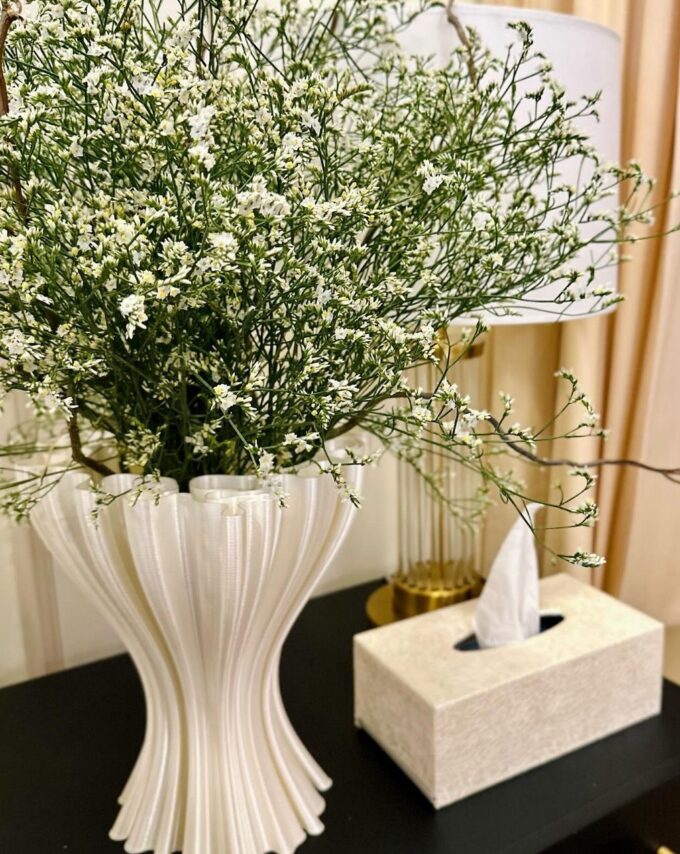 Tall wavy vase.
